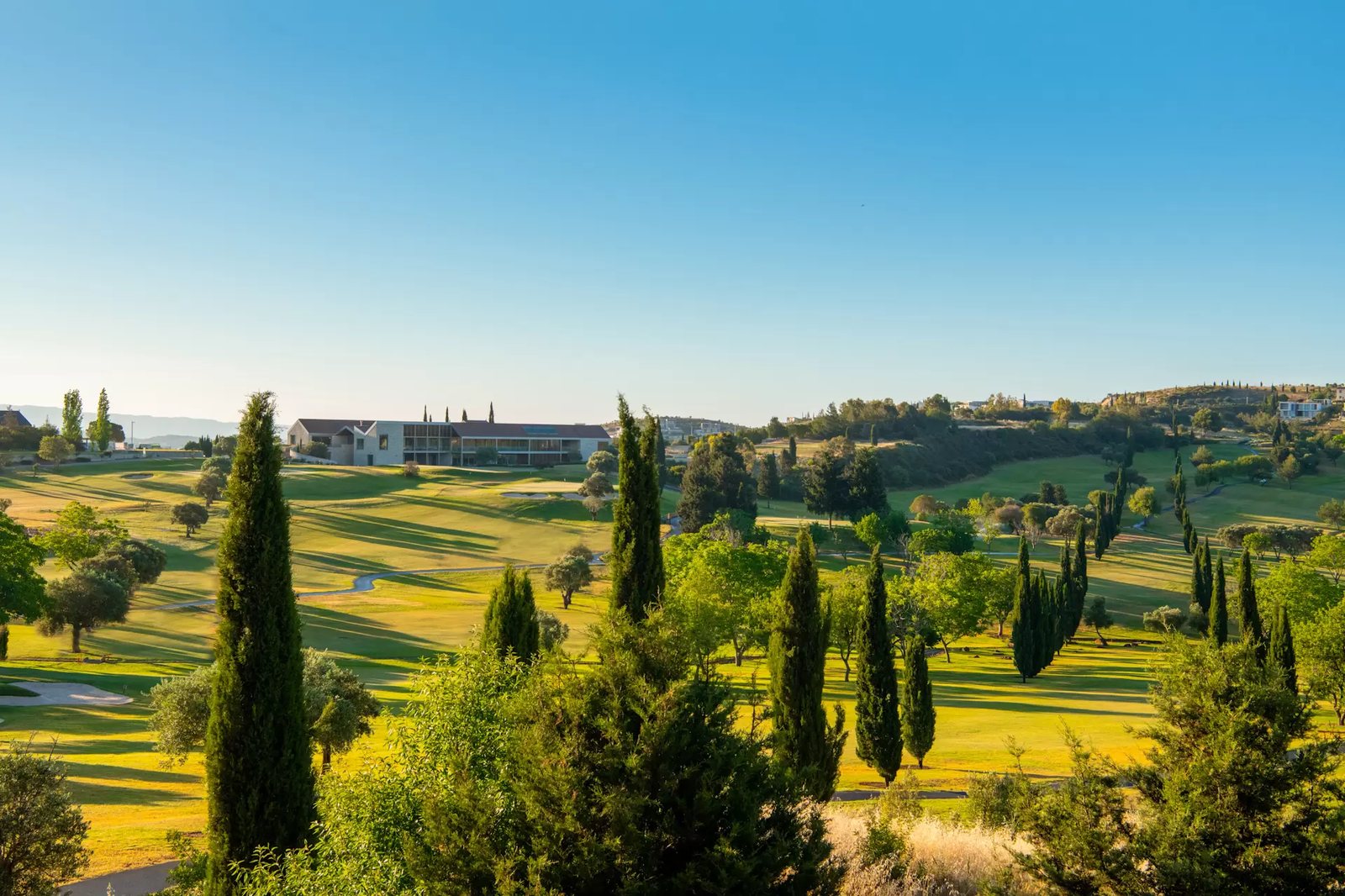 The golf course and clubhouse